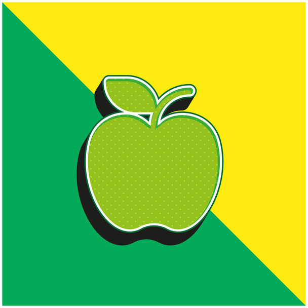 Apple πράσινο και κίτρινο σύγχρονο 3d διάνυσμα εικονίδιο λογότυπο - Διάνυσμα, εικόνα