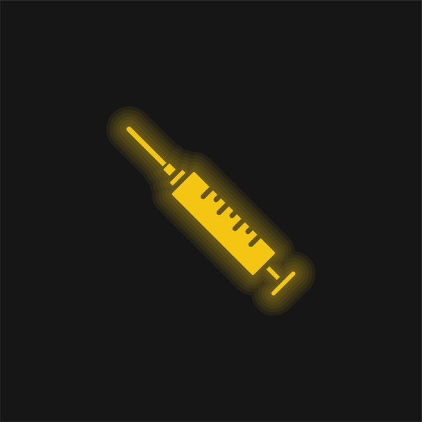 Anesthesia yellow glowing neon icon - Vector, Image