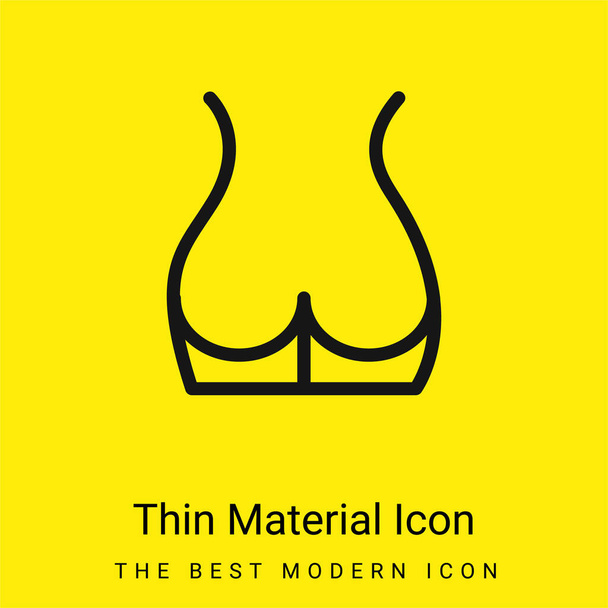 Back Part Of The Body Showing Butt Area minimal bright yellow material icon - Vector, Image