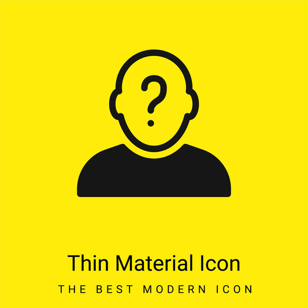 Anonymous minimal bright yellow material icon - Vector, Image