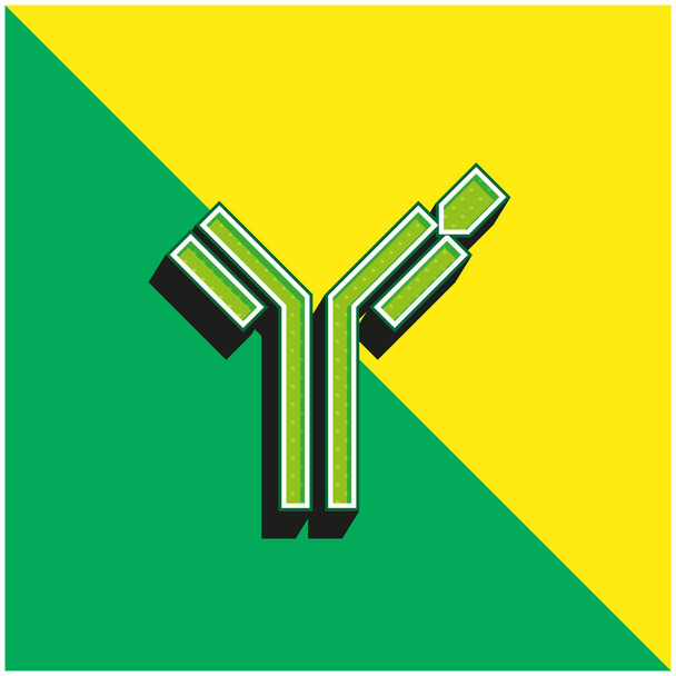 Antibody Zöld és sárga modern 3D vektor ikon logó - Vektor, kép