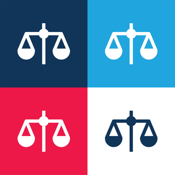 Balance blau und rot vier Farben minimalen Symbolsatz - Vektor, Bild