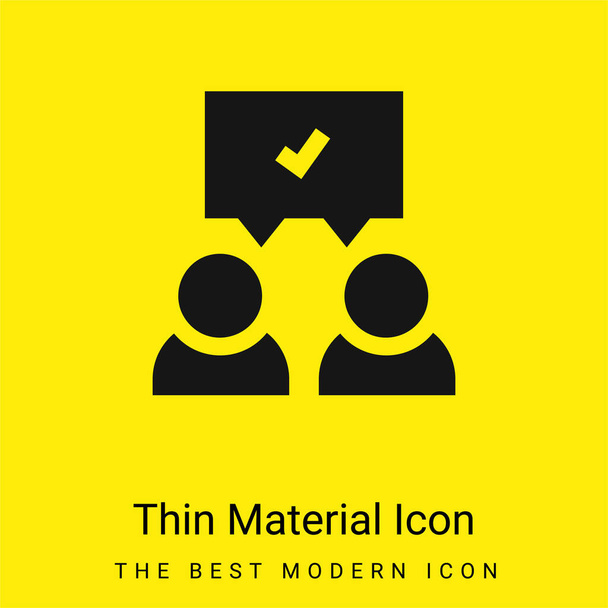 Overeenstemming minimaal helder geel materiaal icoon - Vector, afbeelding