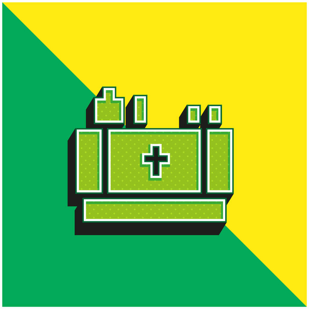 Altar verde y amarillo moderno logotipo icono del vector 3d - Vector, Imagen