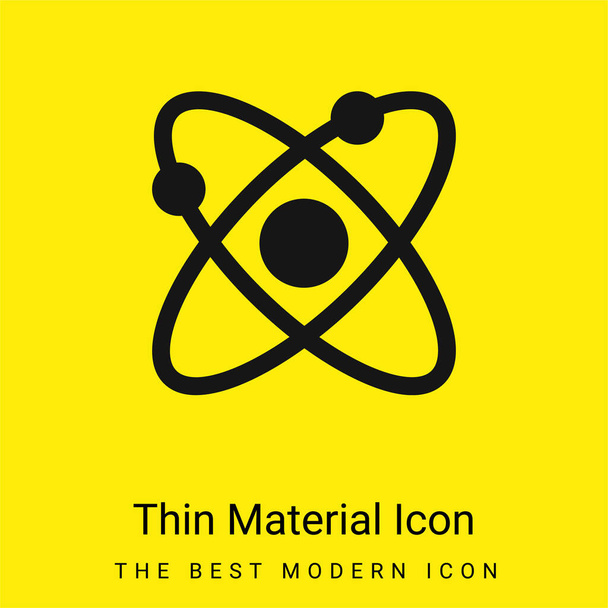 Atom minimal icône de matériau jaune vif - Vecteur, image