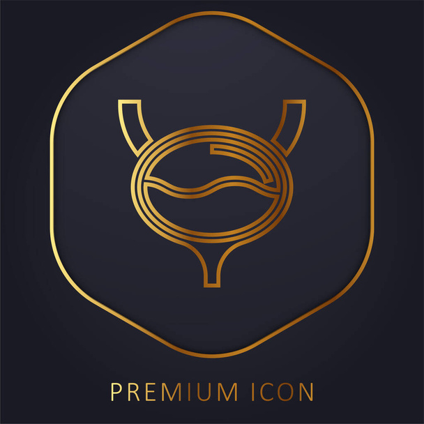 Bladder golden line premium logo or icon - Vector, Image