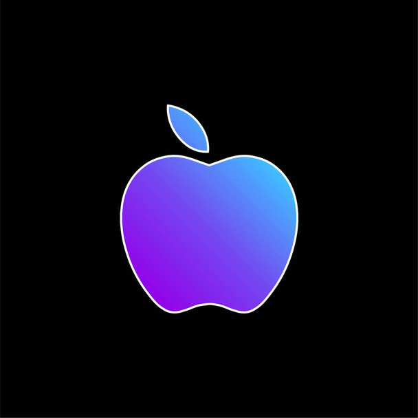 Icône vectorielle gradient bleu pomme forme de fruit noir - Vecteur, image