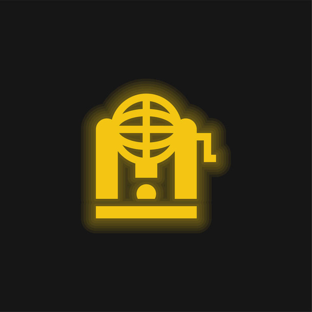 Bingo žlutá zářící neonová ikona - Vektor, obrázek