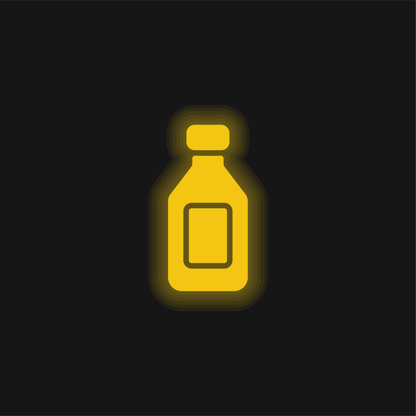 Flaschengelb leuchtendes Neon-Symbol - Vektor, Bild