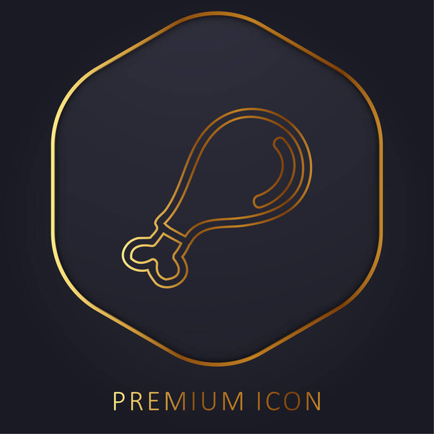 Madár rész Hús Kézzel rajzolt körvonal arany vonal prémium logó vagy ikon - Vektor, kép