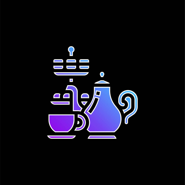 Дневной значок голубого градиента чая - Вектор,изображение