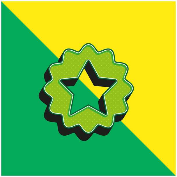 受賞緑と黄色の現代的な3Dベクトルアイコンのロゴ - ベクター画像