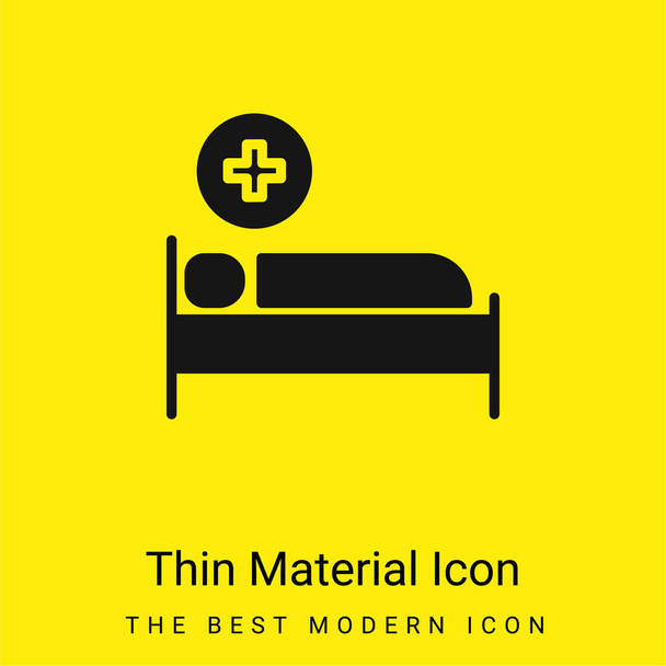 Κρεβάτι ελάχιστο φωτεινό κίτρινο εικονίδιο υλικό - Διάνυσμα, εικόνα