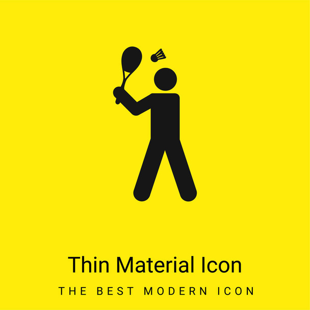 Badminton Player minimális világos sárga anyag ikon - Vektor, kép