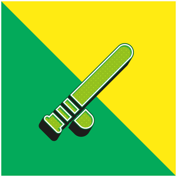 Baton verde y amarillo moderno logotipo del icono del vector 3d - Vector, imagen