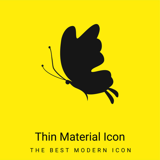 Schöne Schmetterling Silhouette minimalen hellen gelben Material Symbol - Vektor, Bild