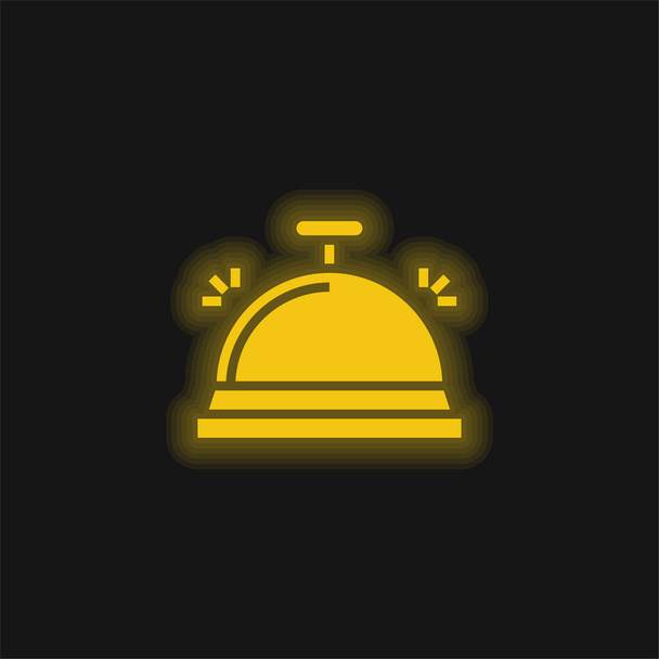 Harangsárga izzó neon ikon - Vektor, kép