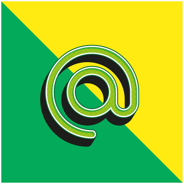 A zöld és sárga modern 3D vektor ikon logó - Vektor, kép