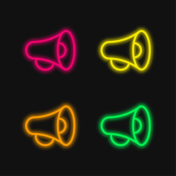 Ανακοίνωση τεσσάρων χρωμάτων λαμπερό εικονίδιο διάνυσμα νέον - Διάνυσμα, εικόνα