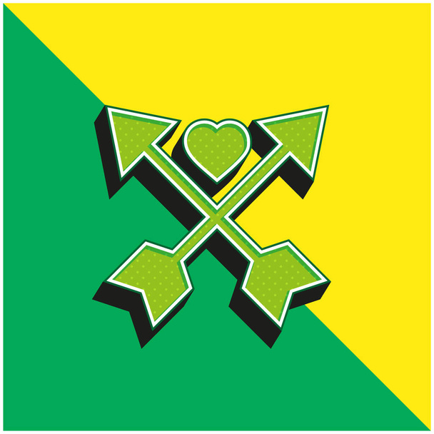 Стрілки Зелений і жовтий сучасний 3d векторний логотип ікони - Вектор, зображення