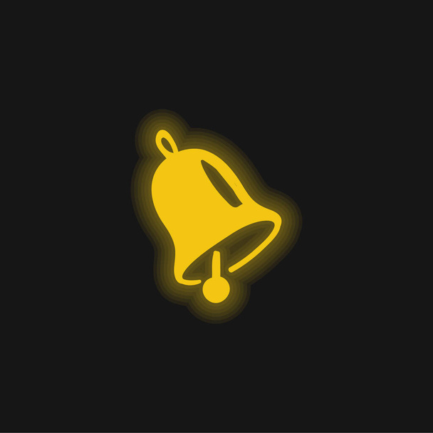 Kellon keltainen hehkuva neon kuvake - Vektori, kuva