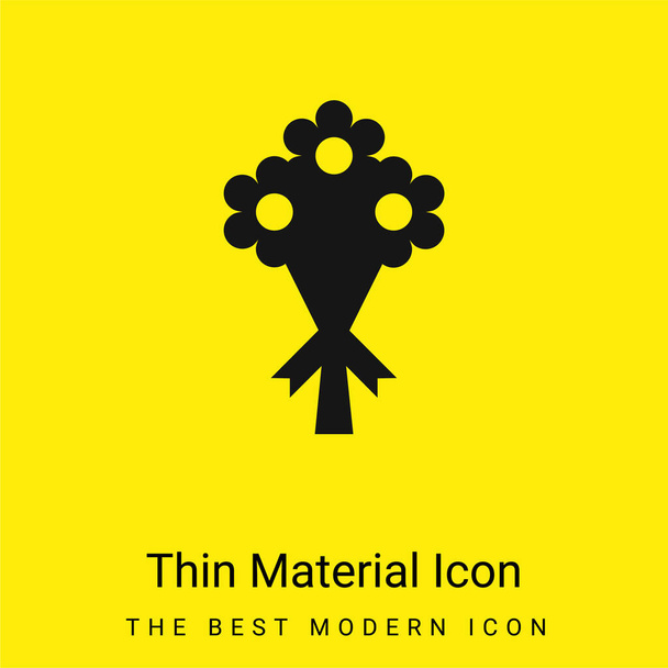 Bouquet minimal bright yellow material icon - Vector, Image