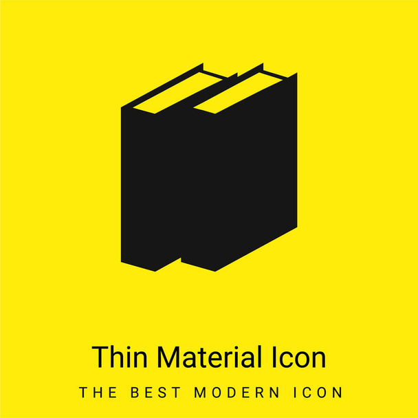 Livres minime icône matériau jaune vif - Vecteur, image