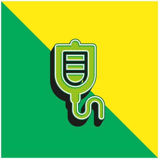 Transfusión de sangre verde y amarillo moderno vector 3d icono del logotipo - Vector, imagen