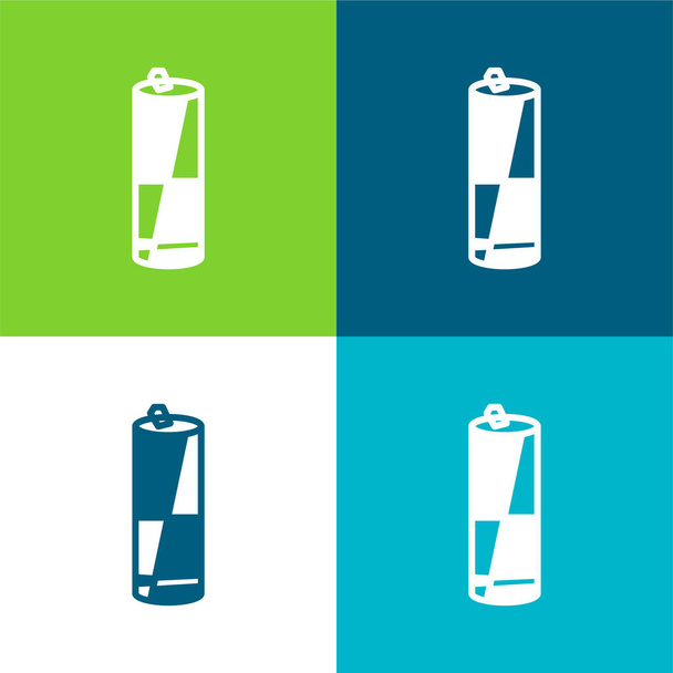 Varianta baterie v černé a bílé Byt čtyři barvy minimální ikona nastavena - Vektor, obrázek