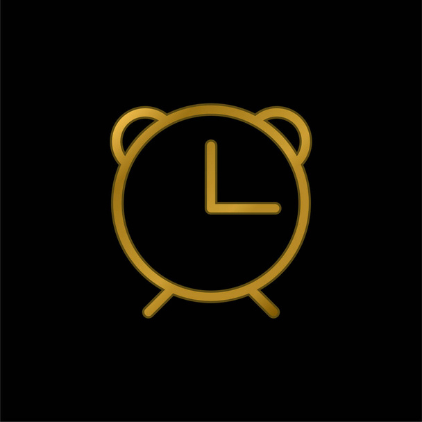 Alarm Saati altın kaplamalı metalik simge veya logo vektörü - Vektör, Görsel