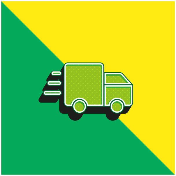 Advertenties Groen en geel modern 3D vector pictogram logo - Vector, afbeelding