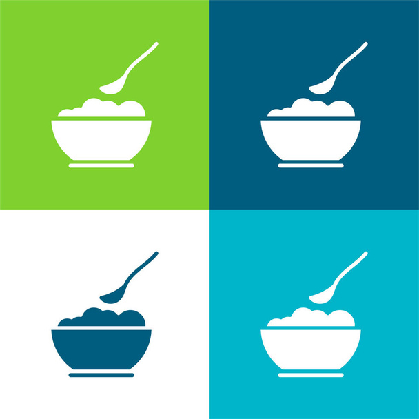 Baby Food Conjunto de ícones mínimos de quatro cores planas - Vetor, Imagem