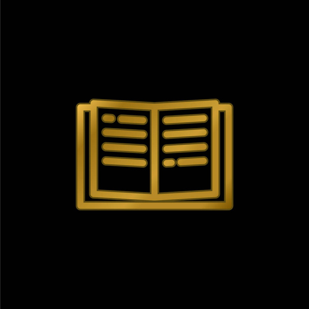 Buch vergoldet metallisches Symbol oder Logo-Vektor - Vektor, Bild