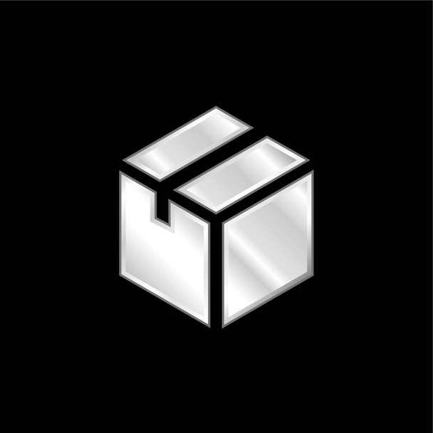 Box versilbertes Metallic-Symbol - Vektor, Bild