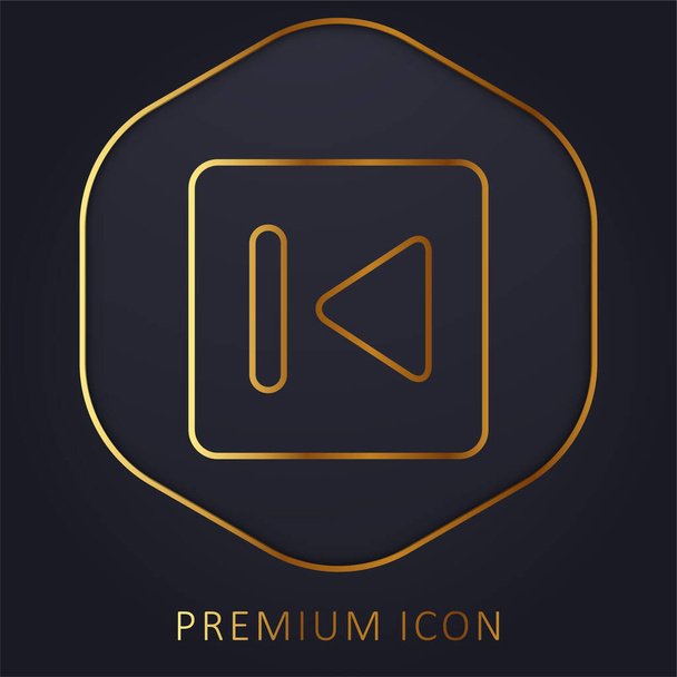 Back Button golden line premium logo or icon - Vector, Image