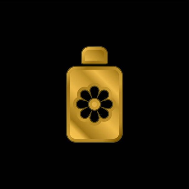 Body Lotion gold plated metalic icon or logo vector - Vector, Image