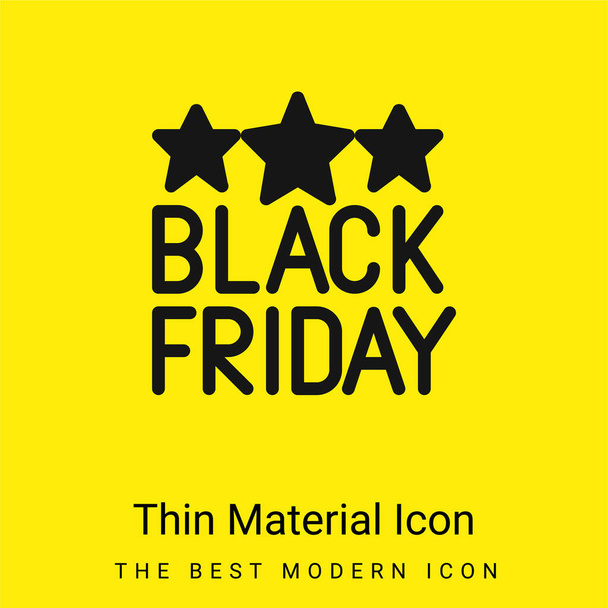 Musta perjantai minimaalinen kirkkaan keltainen materiaali kuvake - Vektori, kuva