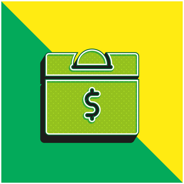 ボックス緑と黄色の現代的な3Dベクトルアイコンのロゴ - ベクター画像