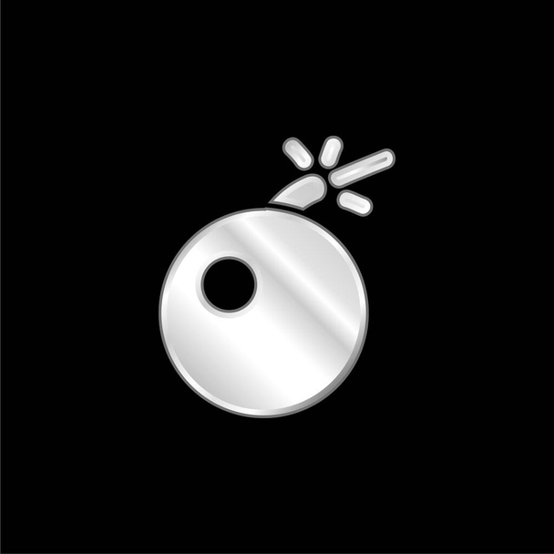 Bomba Varování postříbřené kovové ikony - Vektor, obrázek