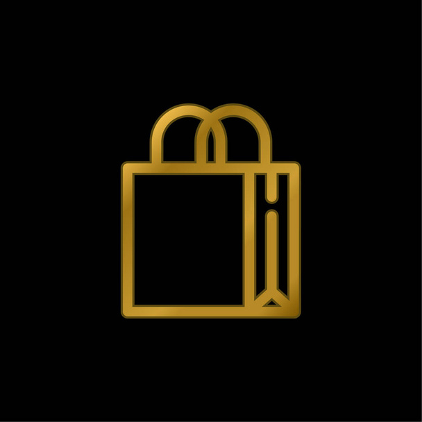 Big Bag con manici oro placcato icona metallica o logo vettoriale - Vettoriali, immagini