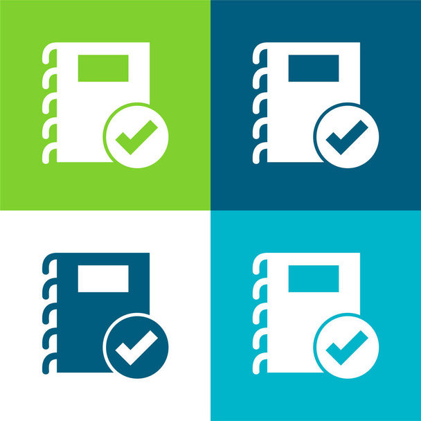 Approved Notes Symbol Flat four color minimal icon set - Vector, Image