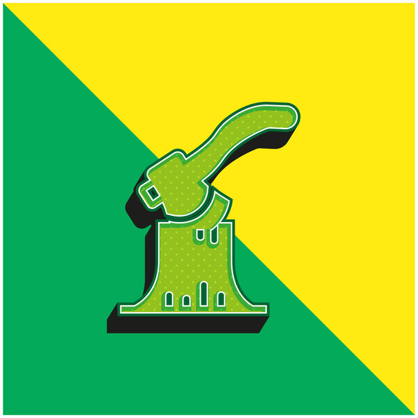 Axe Зелений і жовтий сучасний 3d векторний логотип ікони - Вектор, зображення