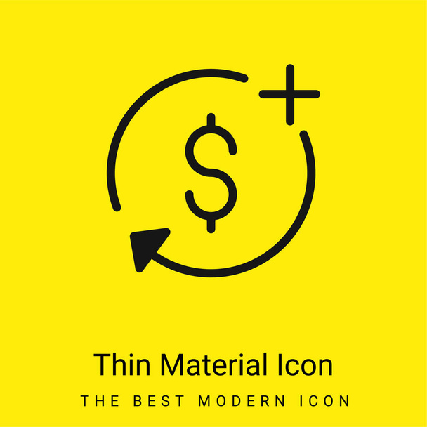 Voeg minimaal helder geel materiaal icoon - Vector, afbeelding