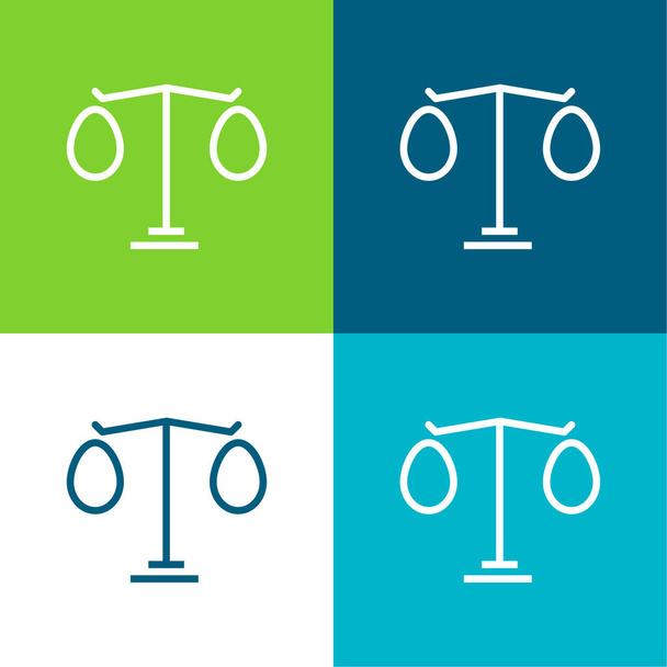 Balance Plano de cuatro colores mínimo icono conjunto - Vector, Imagen