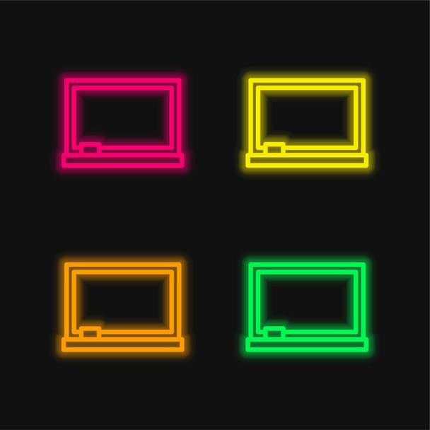 Blackboard neljä väriä hehkuva neon vektori kuvake - Vektori, kuva