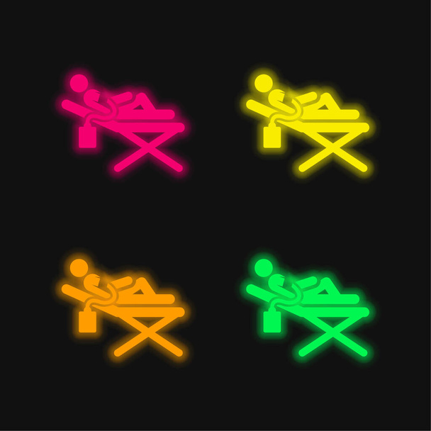 Véradás négy szín izzó neon vektor ikon - Vektor, kép