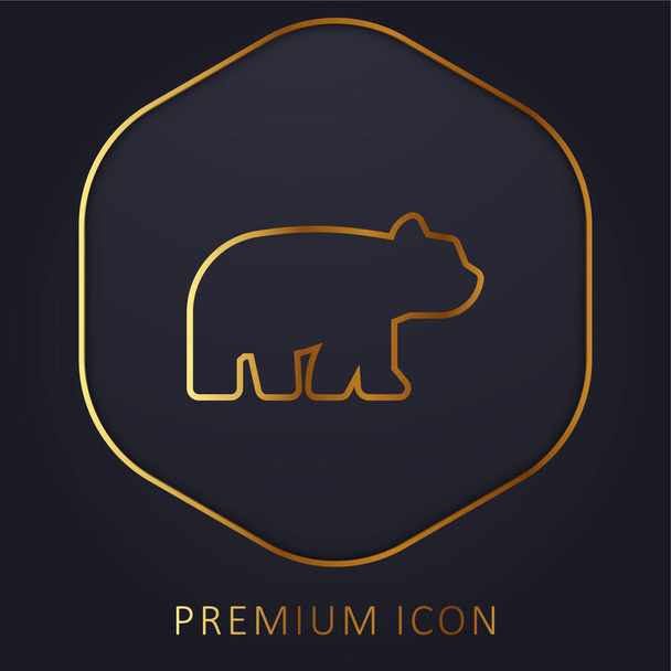 Αρκούδα χρυσή γραμμή πριμοδότηση λογότυπο ή εικονίδιο - Διάνυσμα, εικόνα