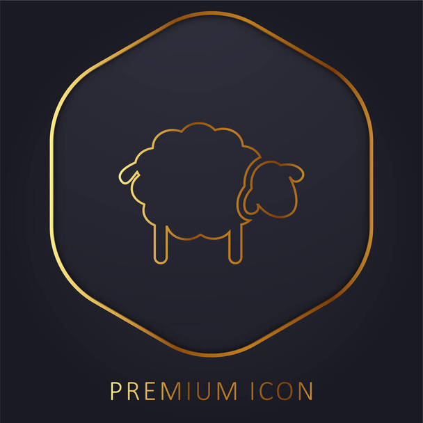 Negro Oveja línea de oro logotipo premium o icono - Vector, imagen