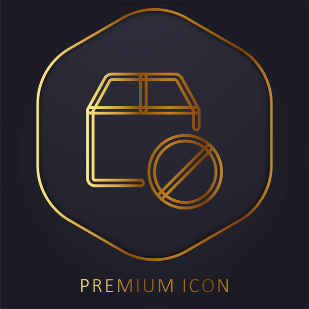 Linha dourada bloqueada logotipo premium ou ícone - Vetor, Imagem