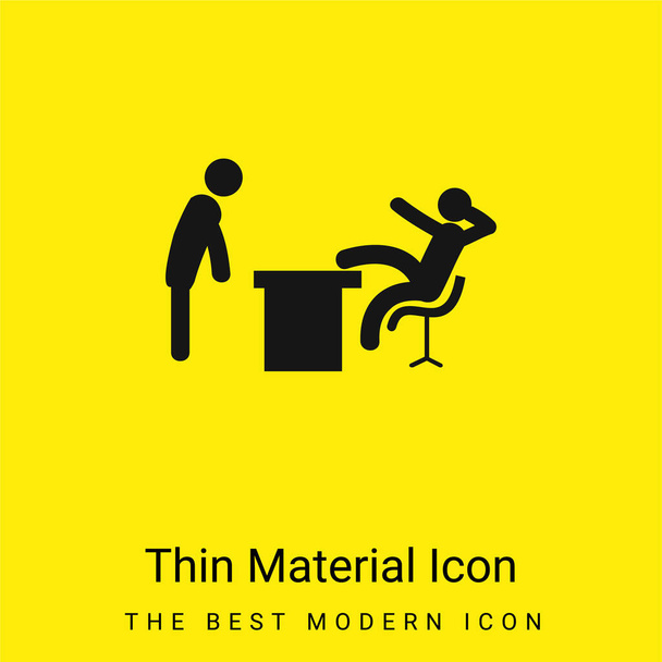 Boss Office minimal bright yellow material icon - Vector, Image